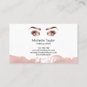 バラ金ゴールドメイクアップアーティストまつげ眉目 名刺 (裏面)