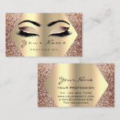 バラ金ゴールドメイクアップアーティストまつ毛ブログインフルエンサー 名刺 (正面/裏面)