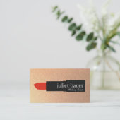 バラ金ゴールドメイクアップアーティストリップスティックロゴ美しい 名刺 (スタンド正面)