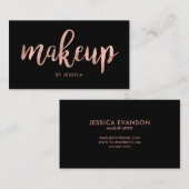 バラ金ゴールドメイクアップアーティスト美しいサロンブラック 名刺 (正面/裏面)