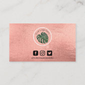 バラ金ゴールドメイクアップヘアロゴロイヤリティカード 名刺 (裏面)