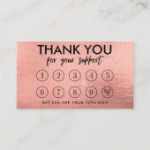 バラ金ゴールドメイクアップヘアロゴロイヤリティカード 名刺 (正面)