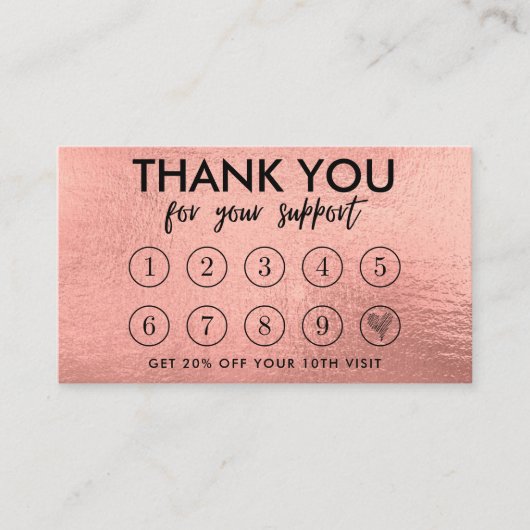 バラ金ゴールドメイクアップヘアロゴロイヤリティカード 名刺 (正面)