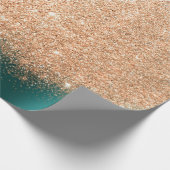 バラ金ゴールドメイクアップ紙吹雪グリッターティール（緑がかった色）コッパー ラッピングペーパー (角)