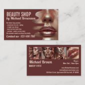 バラ金ゴールドメイクアップ美しいサロンスタイリスト 名刺 (正面/裏面)