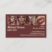 バラ金ゴールドメイクアップ美しいサロンスタイリスト 名刺 (裏面)