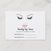 バラ金ゴールドメイクアップ顔ラッシュリップ紹介サロン 名刺 (裏面)