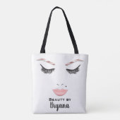 バラ金ゴールドメイクアップ顔眉毛リップズグラム美しい トートバッグ (裏面)
