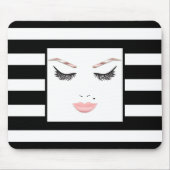 バラ金ゴールドメイクアップ顔眉毛リップズグラム美しい マウスパッド (正面)