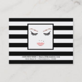 バラ金ゴールドメイクアップ顔眉毛リップズグラム美しい 名刺 (裏面)
