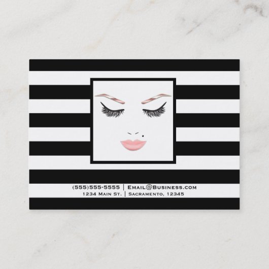 バラ金ゴールドメイクアップ顔眉毛リップズグラム美しい 名刺 (裏面)