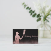 バラ金ゴールドメイド清掃サービスきらめくグリッター 名刺 (スタンド正面)