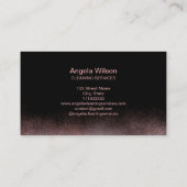 バラ金ゴールドメイド清掃サービスきらめくグリッター 名刺 (裏面)