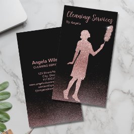 バラ金ゴールドメイド清掃サービス垂直グリッター 名刺