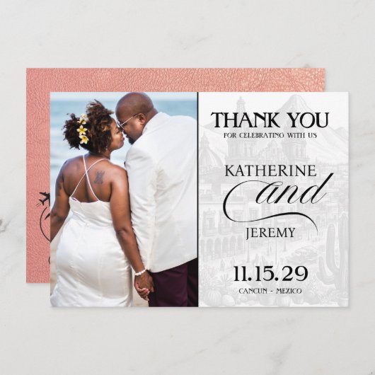 バラ金ゴールドメキシコパスポート サンキューカード (正面/裏面)