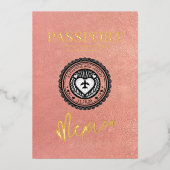 バラ金ゴールドメキシコ結婚パスポート 箔招待状 (正面)