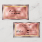 バラ金ゴールドメタリックエレガントビジネスソーシャルメディア 名刺 (正面/裏面)