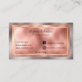 バラ金ゴールドメタリックエレガントビジネスソーシャルメディア 名刺 (裏面)