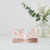 バラ金ゴールドメタリックグレーホワイトマーブルコンサルタント 名刺 (スタンド正面)