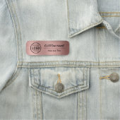 バラ金ゴールドメタリックスタイルロゴ従業員 名札 (インサイチュ)