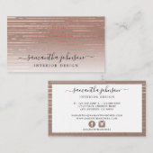 バラ金ゴールドメタリックストライプグレエレガントー 名刺 (正面/裏面)