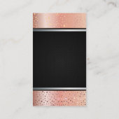 バラ金ゴールドメタリックスペック |ブラックメッシュ |シルバー 名刺 (裏面)