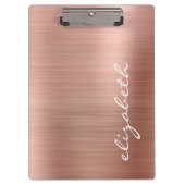 バラ金ゴールドメタリックパーソナライズされたシグネチャースクリプト クリップボード (正面)