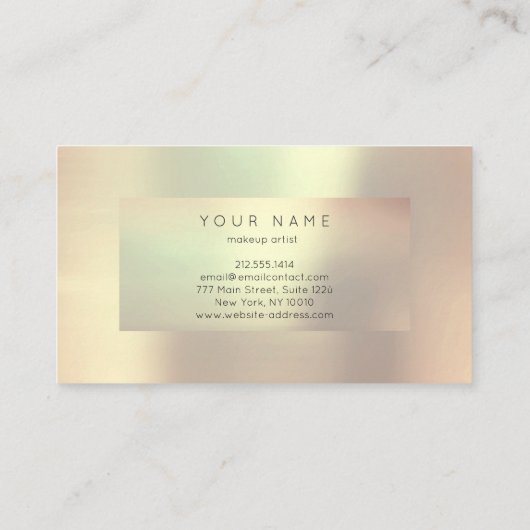 バラ金ゴールドメタリックパール額化粧アーティスト 名刺 (裏面)