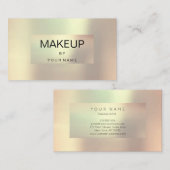 バラ金ゴールドメタリックパール額化粧アーティスト 名刺 (正面/裏面)