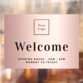 バラ金ゴールドメタリックビジネスロゴ歓迎 ウィンドウサイン (シート2)