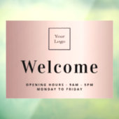 バラ金ゴールドメタリックビジネスロゴ歓迎 ウィンドウサイン (シート3)