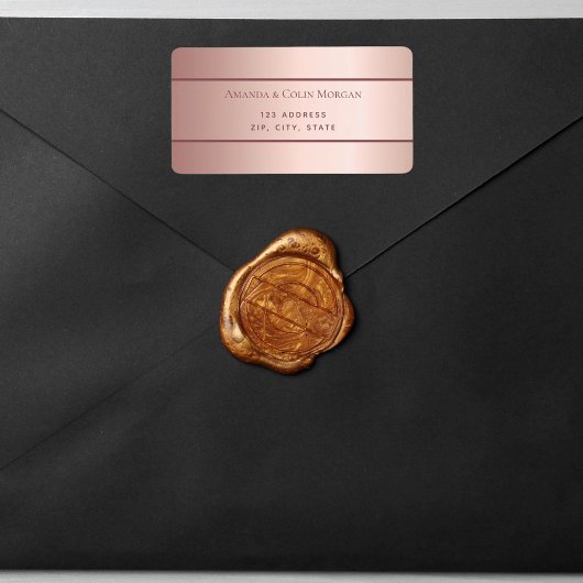 バラ金ゴールドメタリックモダンミニマ結婚リスト ラベル