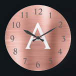 バラ金ゴールドメタリックモノグラム名&イニシャル ラージ壁時計<br><div class="desc">バラ金ゴールドフェイクメタリックモノグラム名とイニシャルサービングウォールクロック。壁時計は、ピンクのステンレス鋼を愛する人のための完璧な贈り物を作る。</div>