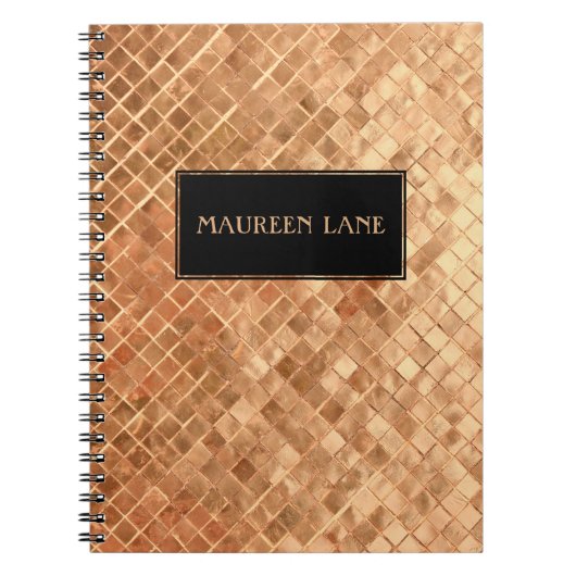 バラ金ゴールドメタリックルックカスタムー ノートブック (正面)