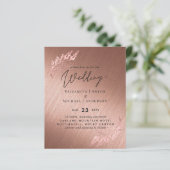 バラ金ゴールドメタリックルックバジェット結婚式の招待 (スタンド正面)