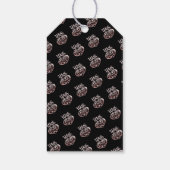 バラ金ゴールドメタリックルックバレンタインハートラブブラック ギフトタグ (裏面)