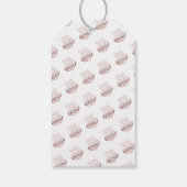 バラ金ゴールドメタリックルックバレンタインハートラブホワイト ギフトタグ (裏面)