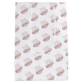 バラ金ゴールドメタリックルックバレンタインハートラブホワイト ミディアムペーパーバッグ (裏面)