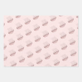 バラ金ゴールドメタリックルックバレンタインハートラブ ラッピングペーパーシート (正面2)