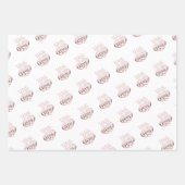 バラ金ゴールドメタリックルックバレンタインハートラブ ラッピングペーパーシート (正面)