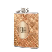 バラ金ゴールドメタリックルックモノグラム フラスク (左)