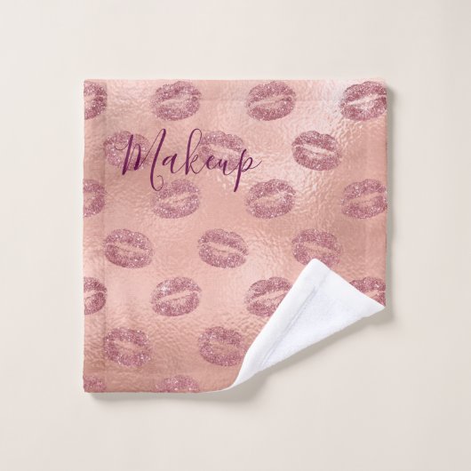 バラ金ゴールドメタリック口紅フォイルメイクアップアーティスト ウォッシュタオル (ウォッシュタオル)