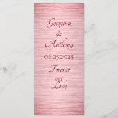 バラ金ゴールドメタリック結婚式レセプション メニュー (裏面)