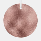 バラ金ゴールドメタリック：ヴィンテージシャイン。 ガラスオーナメント (裏面)