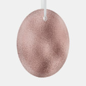 バラ金ゴールドメタリック：ヴィンテージシャイン。 ガラスオーナメント (正面右)