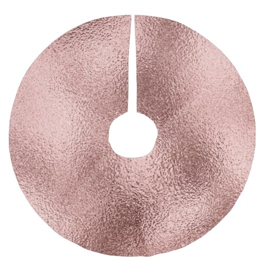 バラ金ゴールドメタリック：ヴィンテージシャイン。 ブラッシュドポリエステルツリースカート (正面)