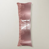 バラ金ゴールドメタルグリッタードリップモノグラム名 ボディピロー (正面縦)