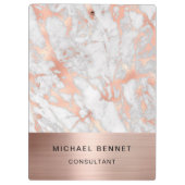 バラ金ゴールドメタルホワイトマーブルコンサルタントビジネス クリップボード (裏面)