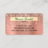 バラ金ゴールドメタル及びグリッタードリップクフェイクレジットカード 名刺 (裏面)