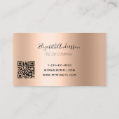 バラ金ゴールドメタル瑪瑙マーブルロゴQRコード 名刺 (裏面)